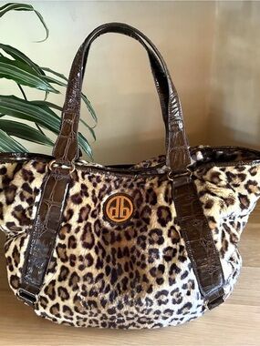 Gorgeous Dennis Basso leopard-print faux-fur tote!